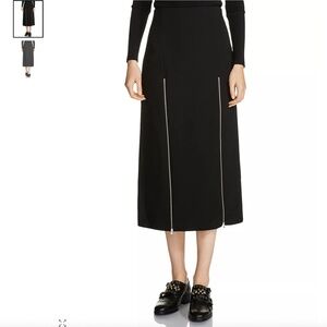 Maje Jona Double Zip Midi Skirt black size 40 large